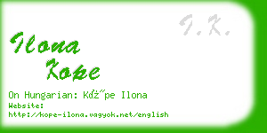 ilona kope business card